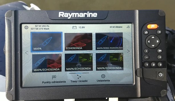 menu echosondy raymarine element